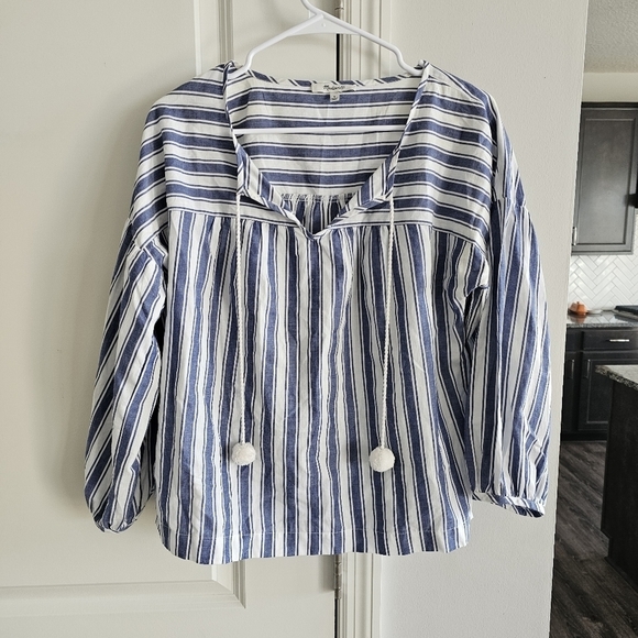Madewell Peasant Top in Shea Stripe - Picture 4 of 7